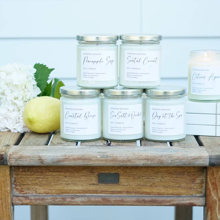 Scented Designs Candle Co - Wholesale Jar/Filled Candle - Coastal Breeze Soy Candle - 7oz Signature Jar4