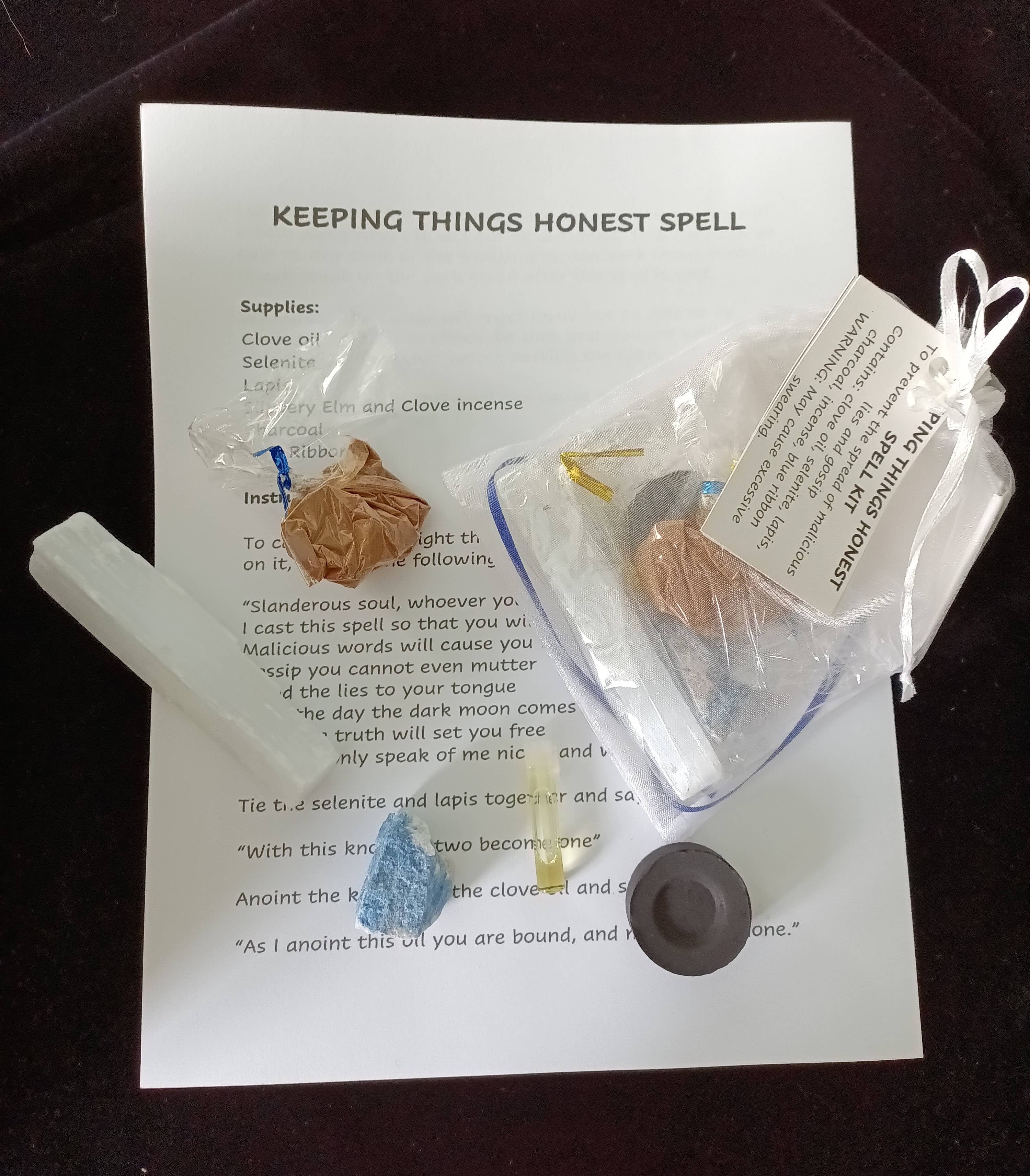 The Avidity Witch - Wholesale Meditation Supplies - Keeping Things Honest Spell Kit18