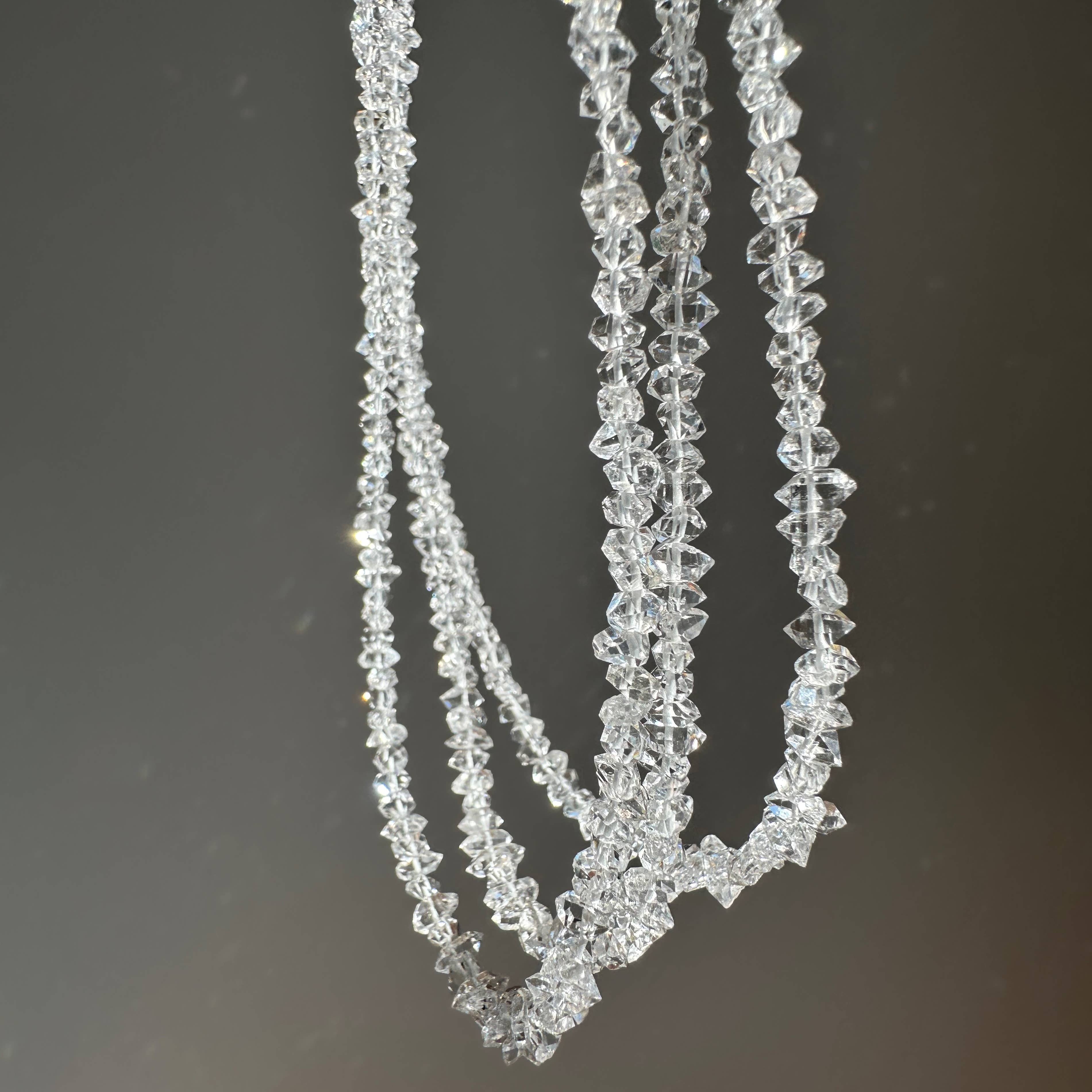 Herkimer Diamond Necklace|Crystal  Clear Gemstones|Beaded for wholesale on Faire1