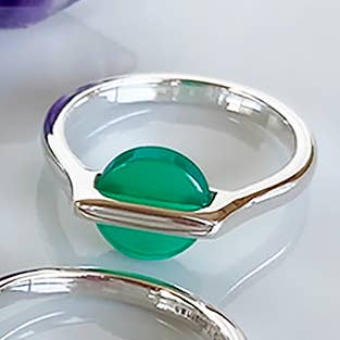 Pachuca Ring - Silber 925 - Grüner Onyx für den Großhandel von TALISMAS BIJOUX