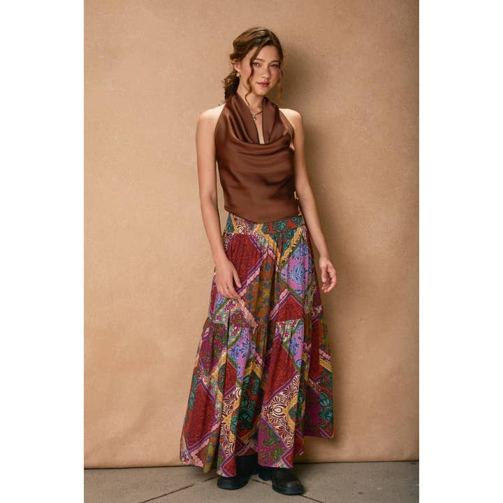 Dress Forum - Wholesale Blouse - Women's - Dull Satin Halter Neck Open Back Top3
