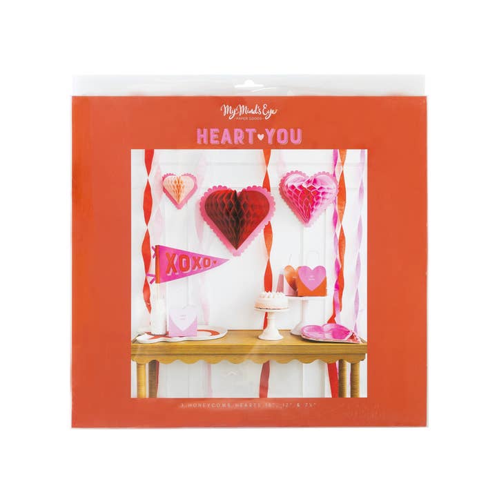 VAL1004 - Heart You Honeycomb Hanging Hearts for wholesale by My Mind’s Eye