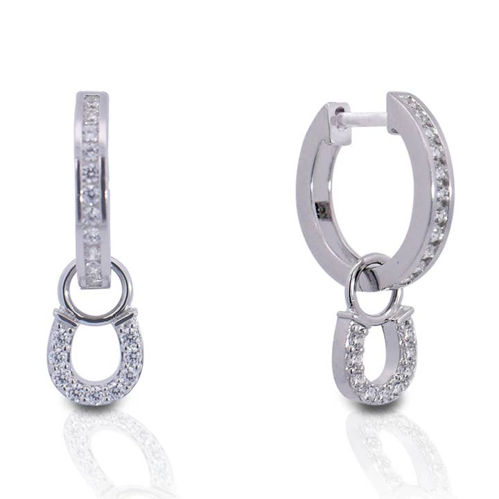 Brincos em Ferradura Pendurados Kelly Herd - Prata de 1ª Lei por atacado de Kelly Herd Jewelry