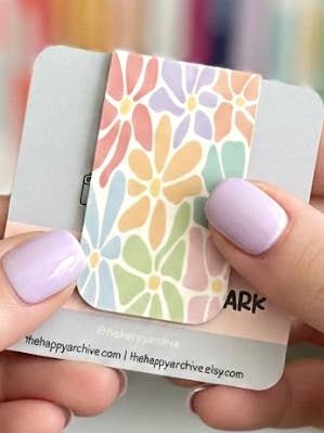 Pastel Floral Magnetic Bookmark, Cute Aesthetic Marker for wholesale by TheHappyArchive