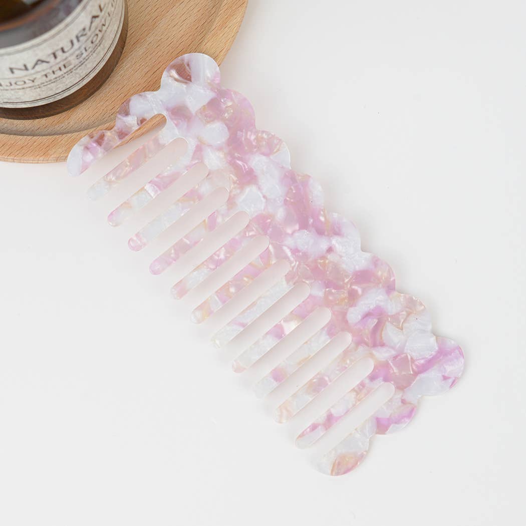 TheDivaSoap - Vente Peigne/brosse à cheveux - Peigne large à dents fines en acétate multicolore, écologique4