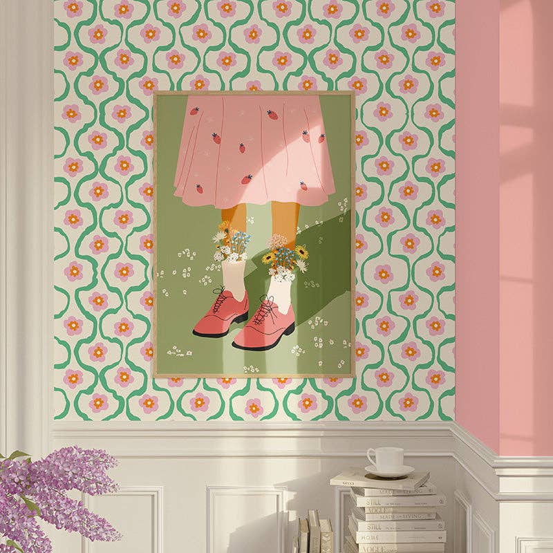 Oh So Daisy – wholesale Wallpaper – WIGGLE WIGGLE CREAM WALLPAPER3