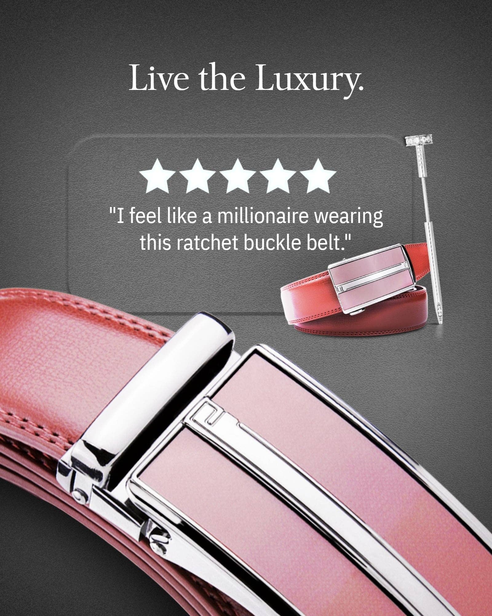 Access Denied Accessories - Venta al por mayor Cinturón - Hombre - Cinturones de Cuero con Trinquete para Hombre con Hebilla Deslizante Automática28