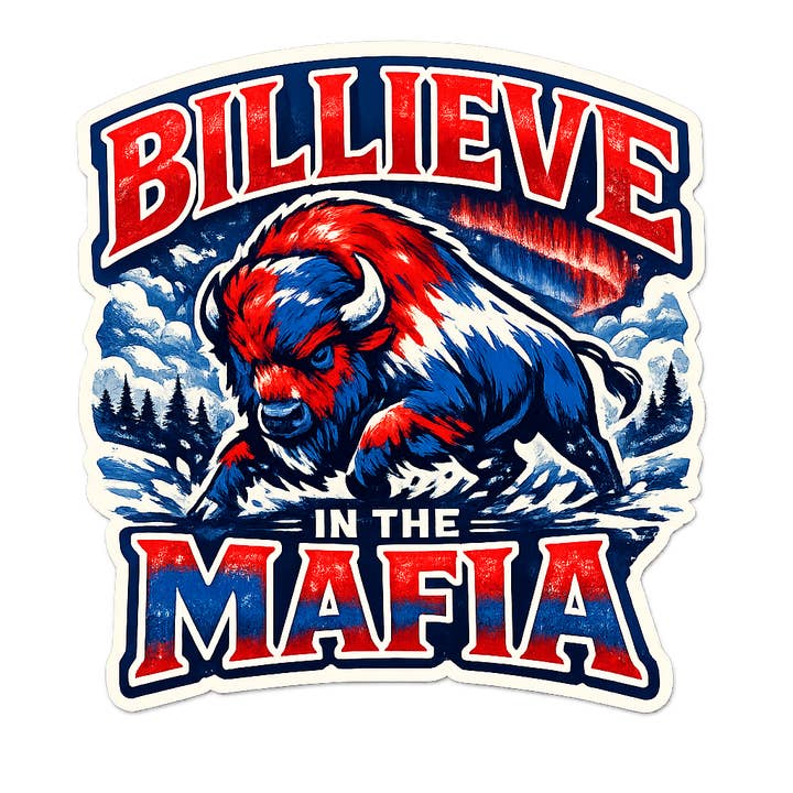 Billieve In The Mafia Sticker 3" voor wholesale door Christmas All Over