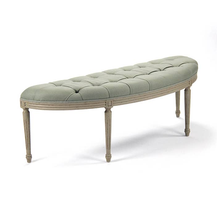 Louis Curve Bench - Sage Linen & Birch for wholesale by Zentique Inc.