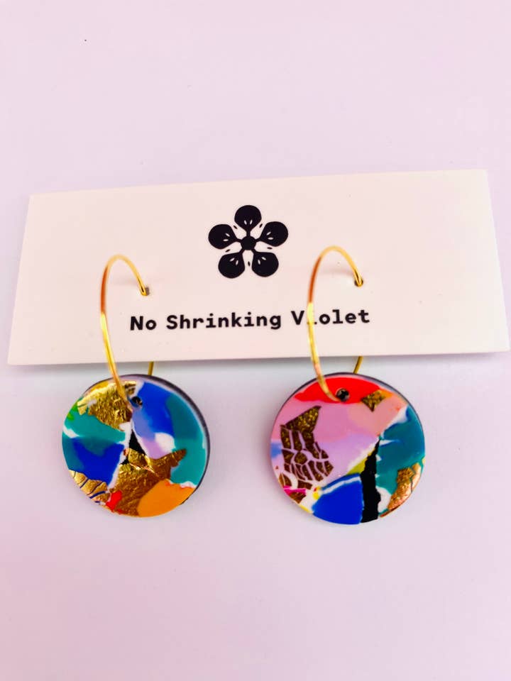 80s - Gold Hoop Earrings (Medium Disc) for wholesale by No Shrinking Violet