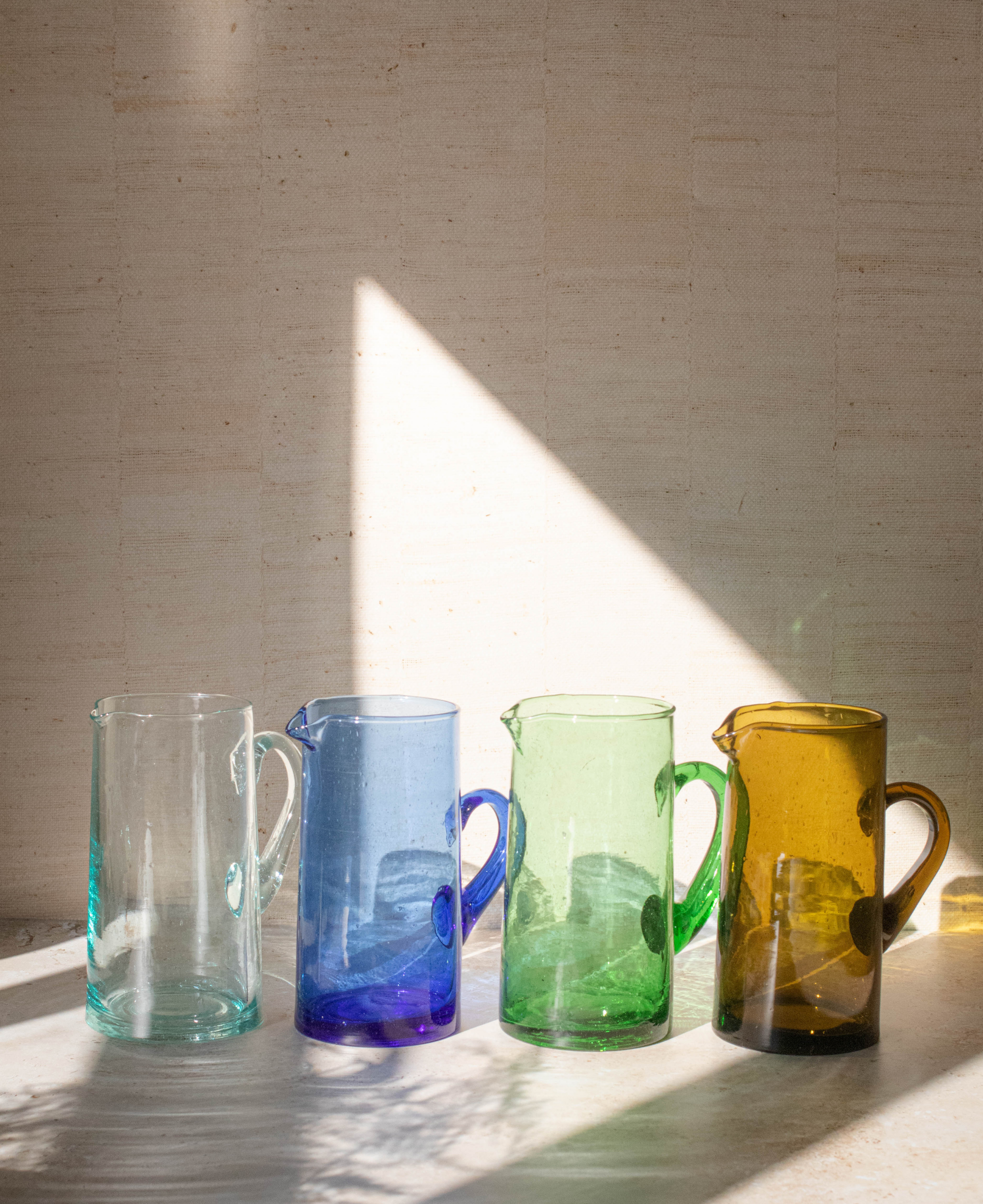 Maison Berber - Wholesale Jug - Recycled Moroccan Glass Beldi Water Jug - Amber1