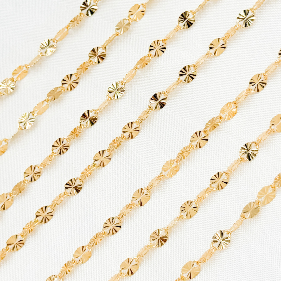 Tresor Jewelry Inc. - Wholesale Link & Chain Necklace - V219GF. 14k Gold Filled Diamond Cut Marina Chain1