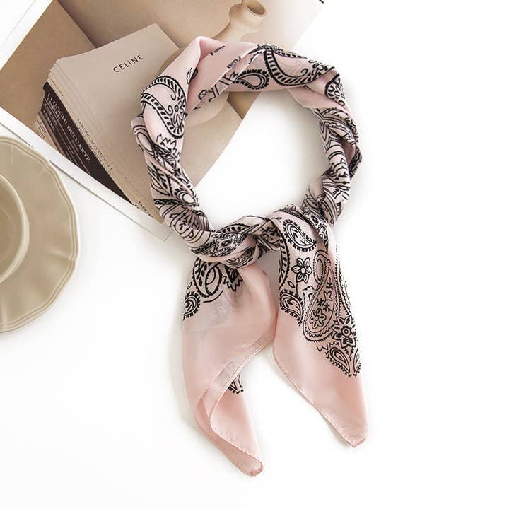 Funkyrel® Atzbranding Limited - Wholesale Scarf - Women's - Scarvii - Paisley Square Scarf - Made of Faux Silk