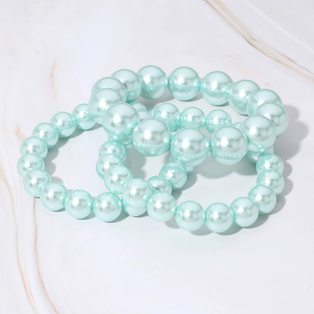 Sensibling Corp. – wholesale Beaded bracelet – 3PCS - Pearl Beaded Stretch Multi Layered Bracelets19
