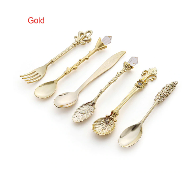 Homerely (We Cover All Import Duties) - Wholesale Table spoon (cutlery) - 6pcs Vintage Spoons Fork Set2