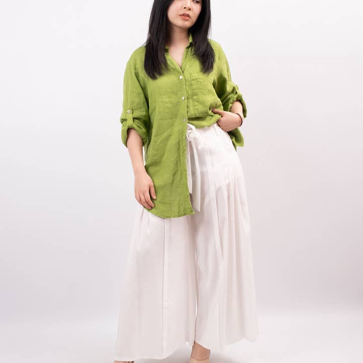 Cecile Wang - Wholesale Button Down Shirt - Women's - Linen shirt 159100472