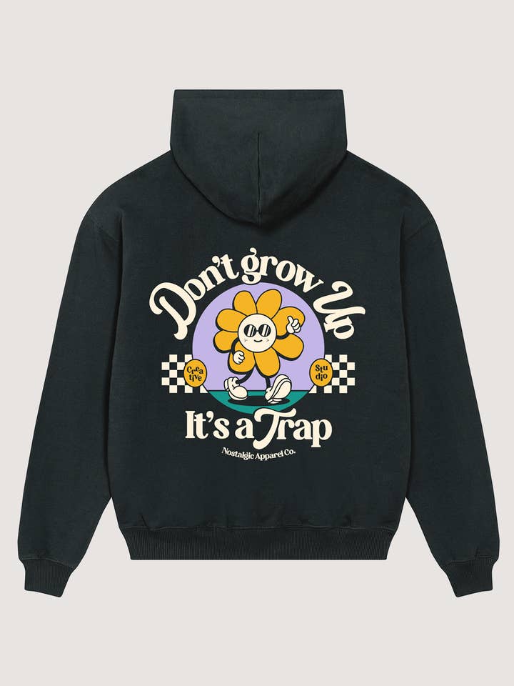 It's a Trap | Oversized Black Hoodie for wholesale by Nostalgic Apparel