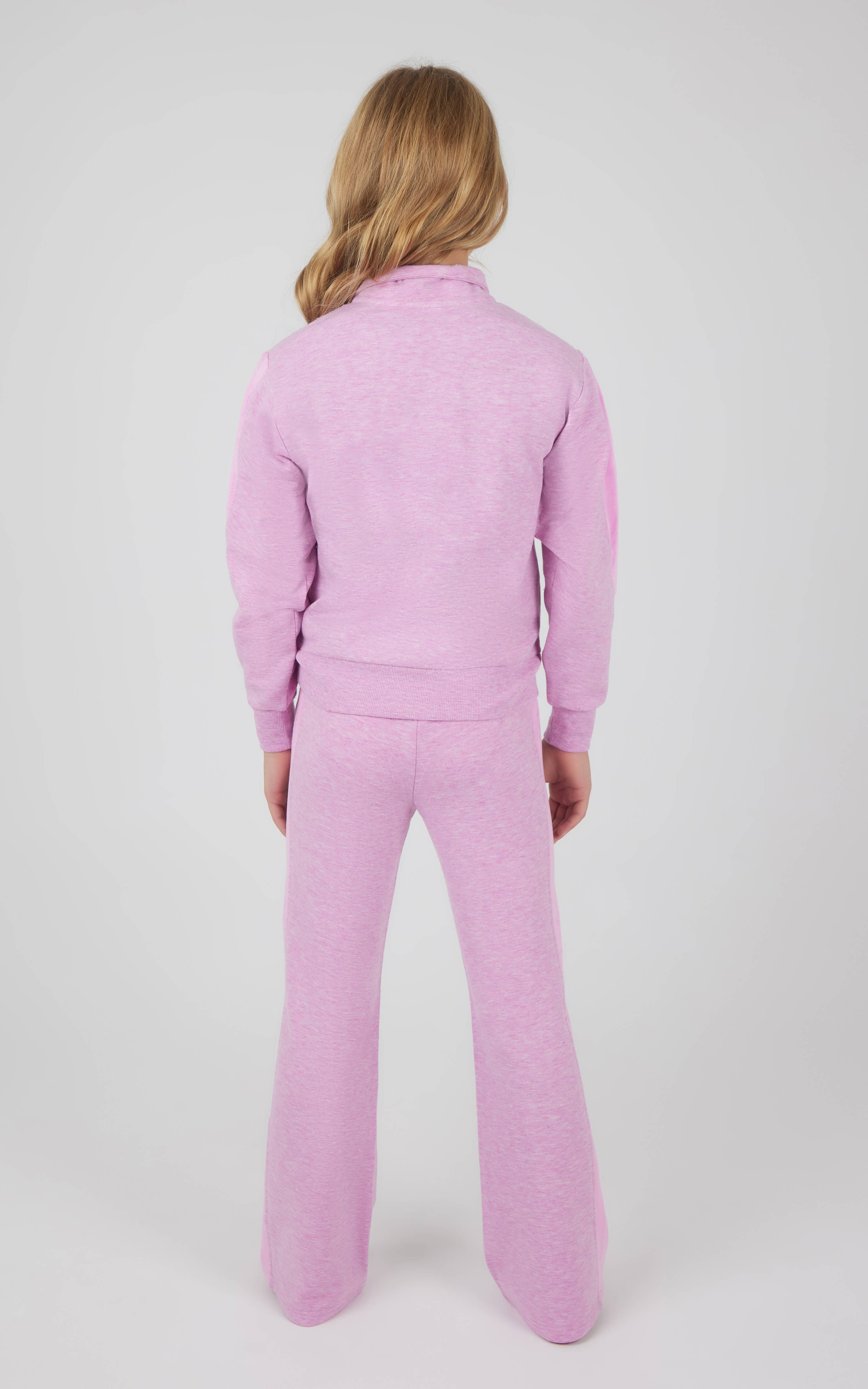 90 Degree by Reflex & Yogalicious - Wholesale Lounge Set - Kids - Girls Confetti Half Zip Pullover and Flare Set8