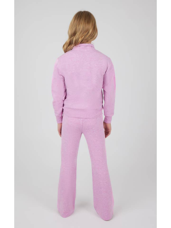 90 Degree by Reflex & Yogalicious - Wholesale Lounge Set - Kids - Girls Confetti Half Zip Pullover and Flare Set8