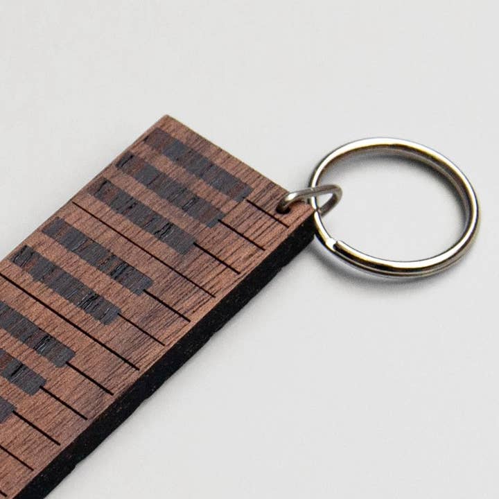 Berben Design - Wholesale Sleutelhanger - Uniseks - Piano sleutelhanger Walnoot1