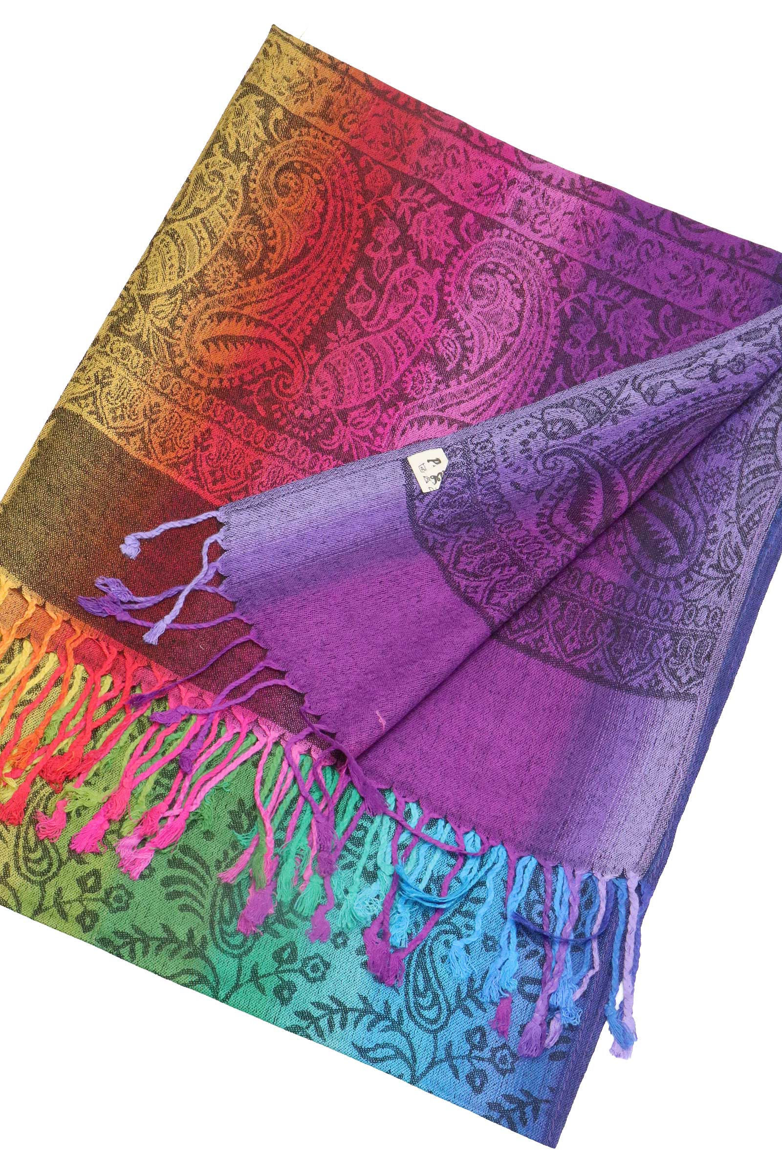 Assorted Rainbow Ombre Paisley Vineyard Pashmina Shawl for wholesale on Faire5