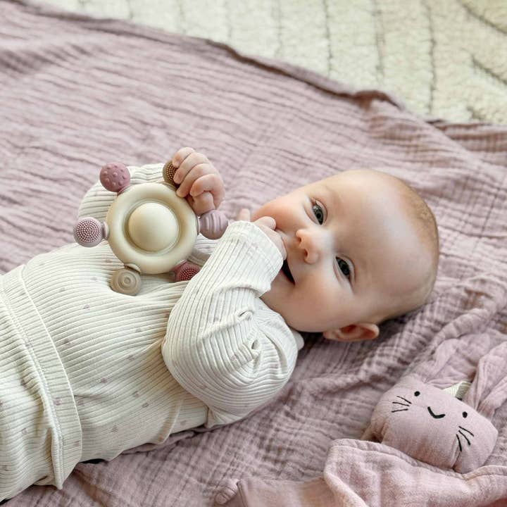 Summerville organic - Wholesale Handheld Rattle - Baby - Baby Silicone Rattle & Teething Toy Carousel Rose3