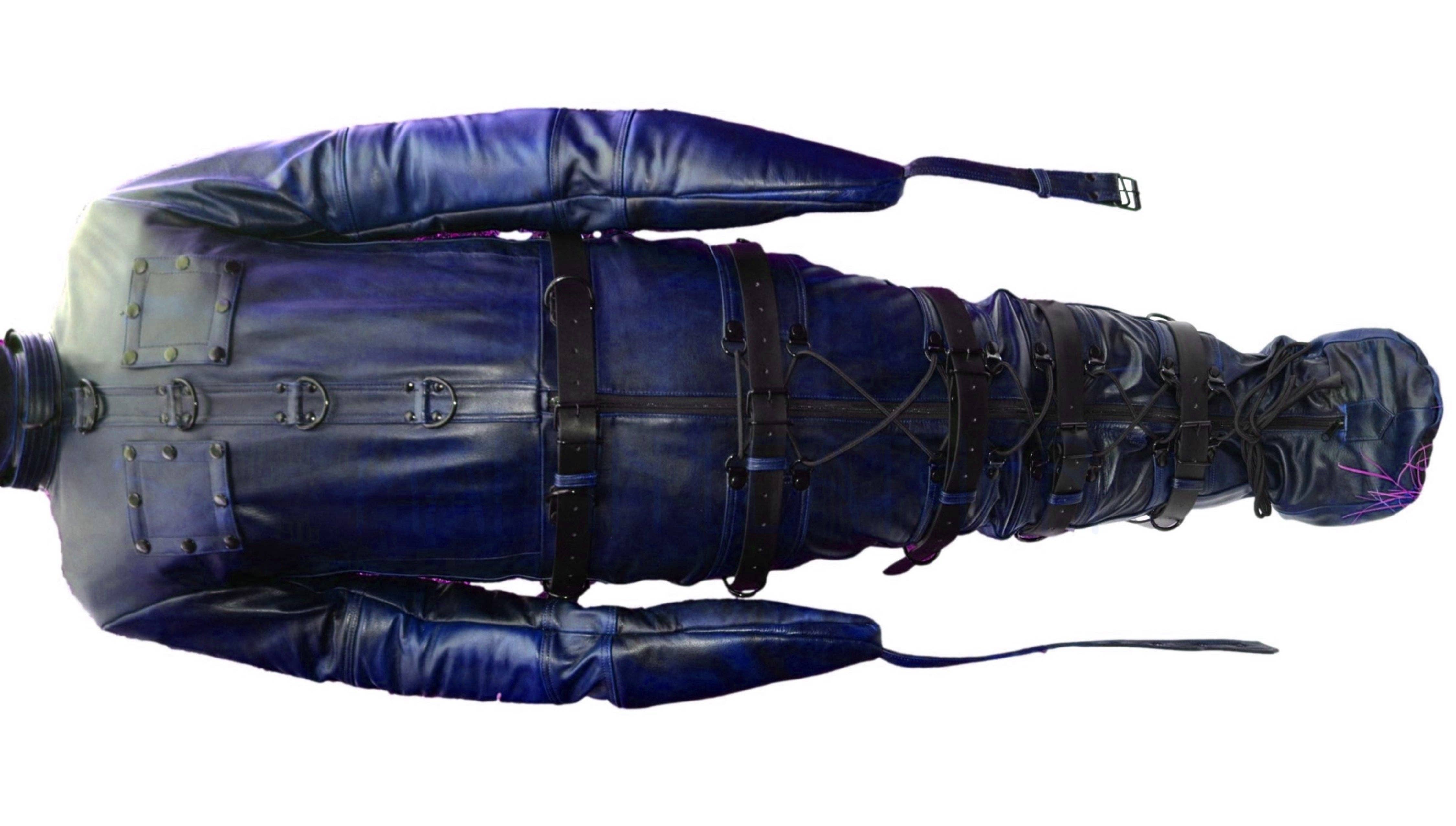 Meninleather – Saco de dormir - Bebé por atacado – Bolsa Bondage Saco de dormir em couro de vaca Real Saco de dormir de couro premium restrito0