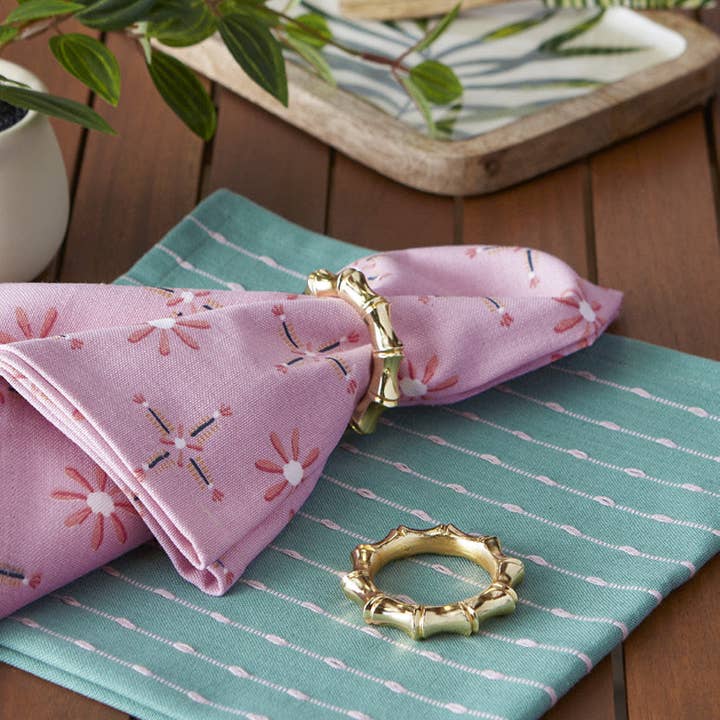 Design Imports - Wholesale Napkin Ring - Gold Bamboo Napkin Ring3