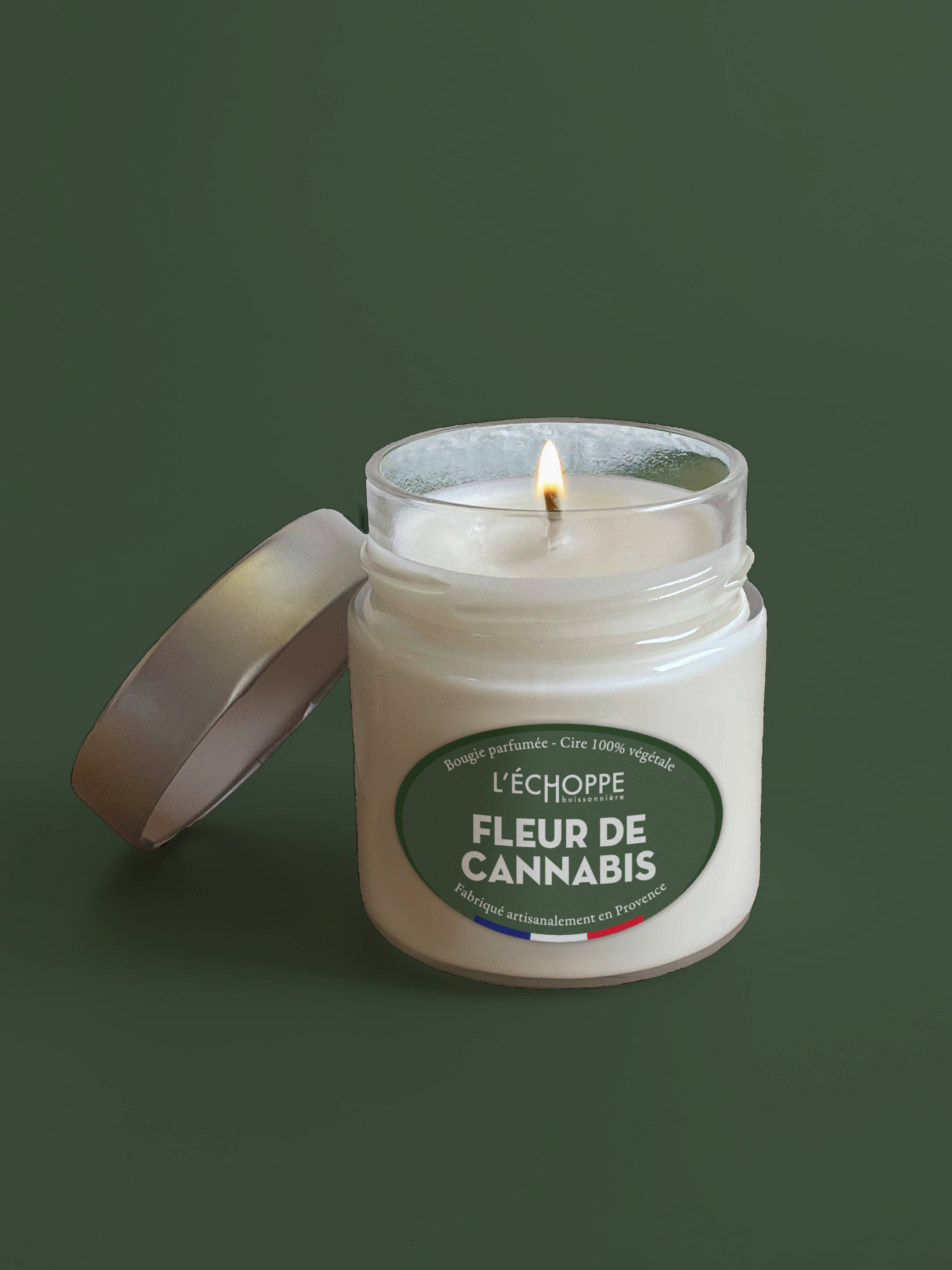 L'Échoppe Buissonnière - Wholesale Jar/Filled Candle - Cannabis Flower - Scented Candle 180g0