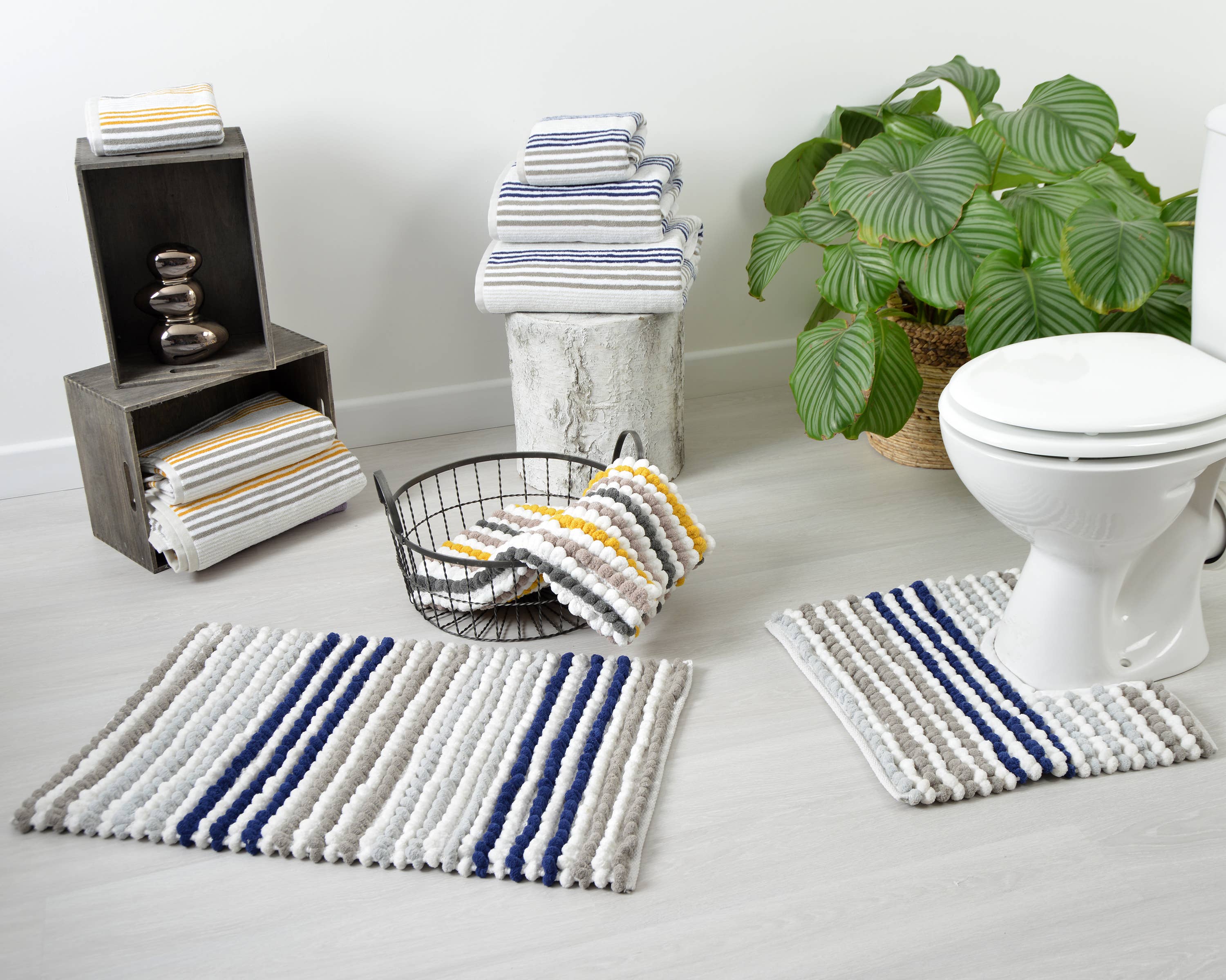 Allure Bath Fashions - Venta al por mayor Toallas de baño - Toallas de baño Merlin a rayas, 100% algodón4