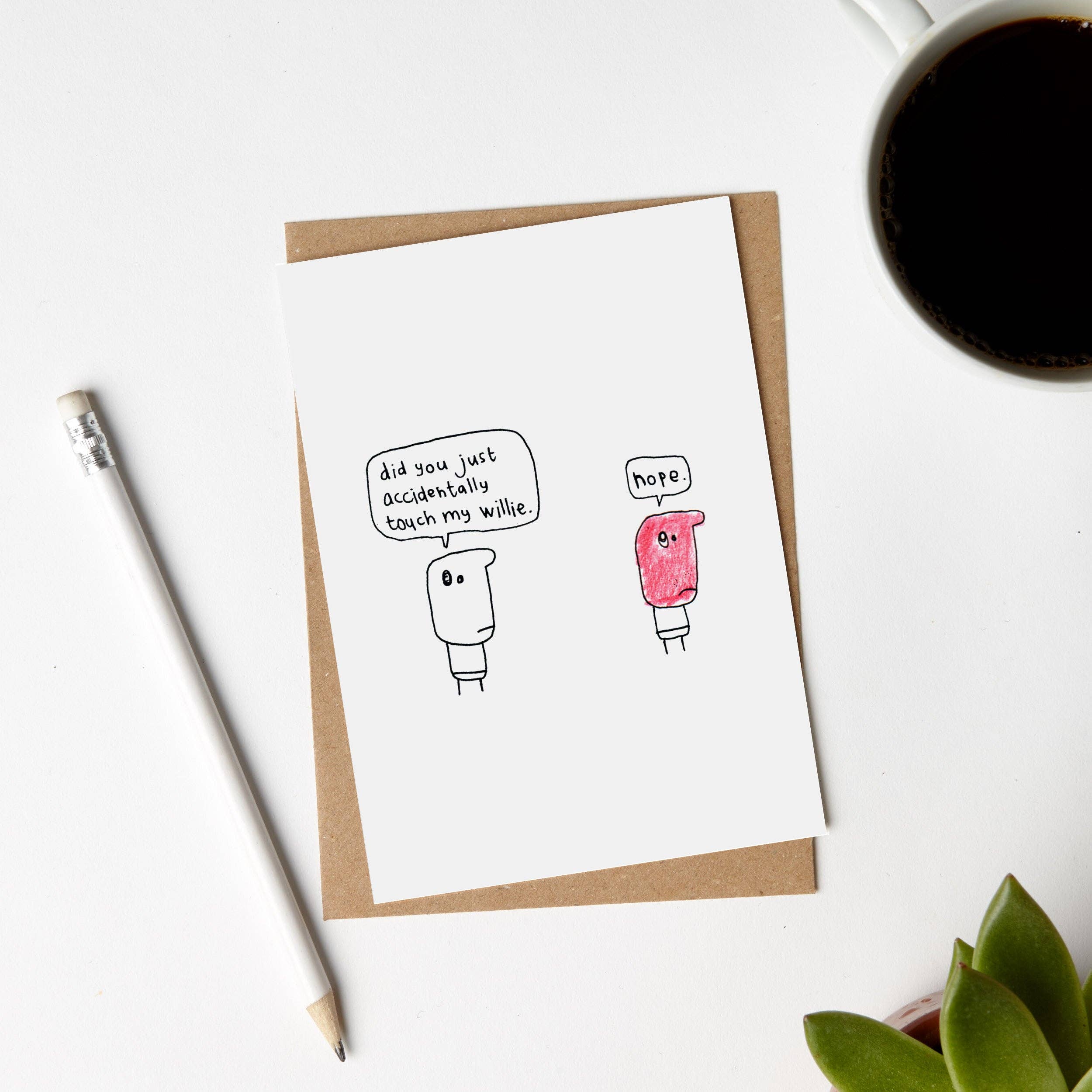 Hazel Bee – wholesale Everyday greeting card – Accidentally Touch My Willie Card1