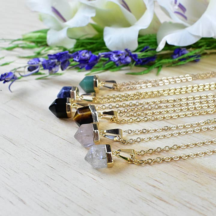 Liten ädelsten Hexagon Halsband för wholesale av Ewelina Pas Jewelry