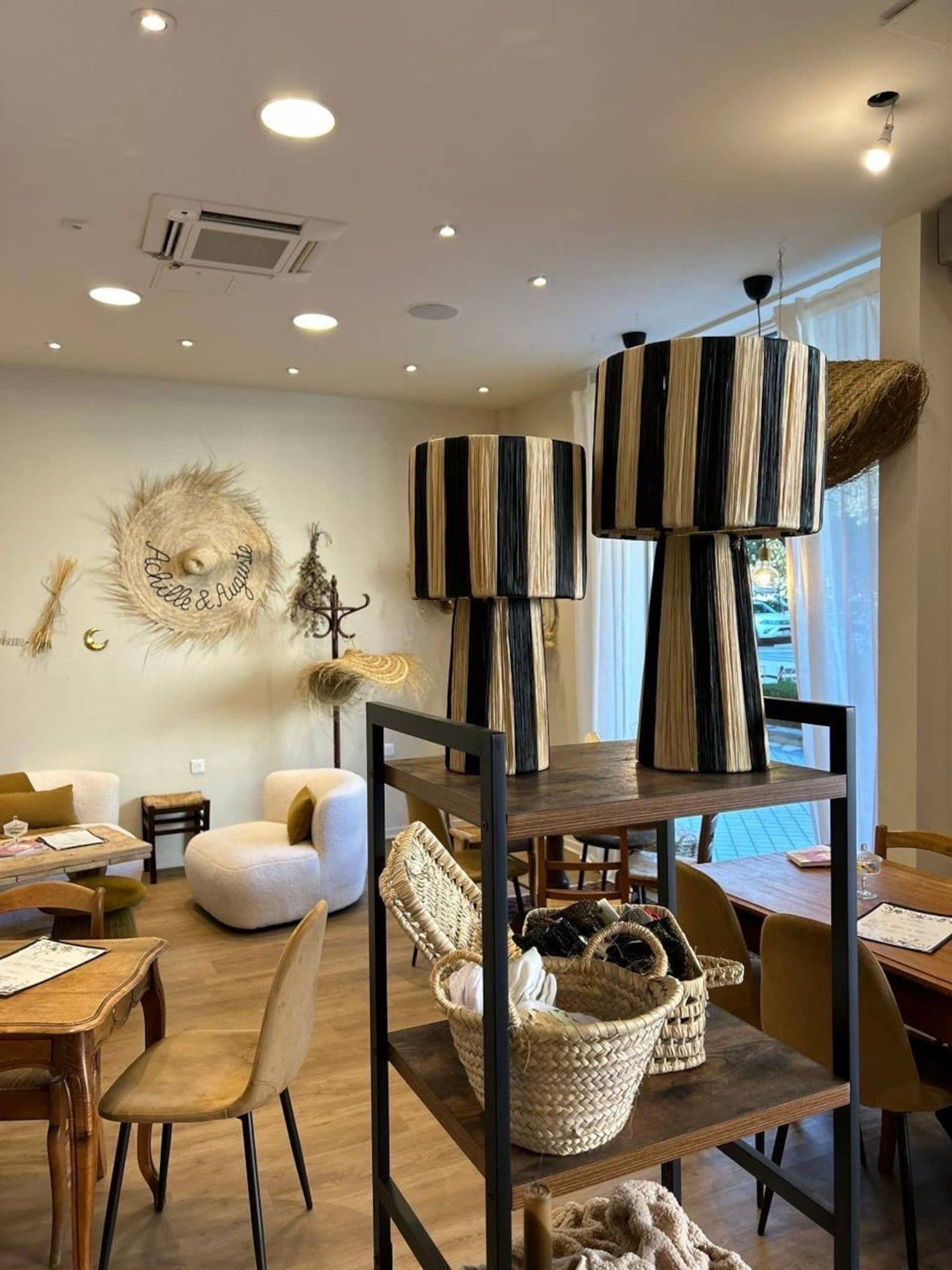 HandHappiness - Wholesale Lamp Shade - Natural And Black Raffia Lamp, Thin Raffia Lampshade.2