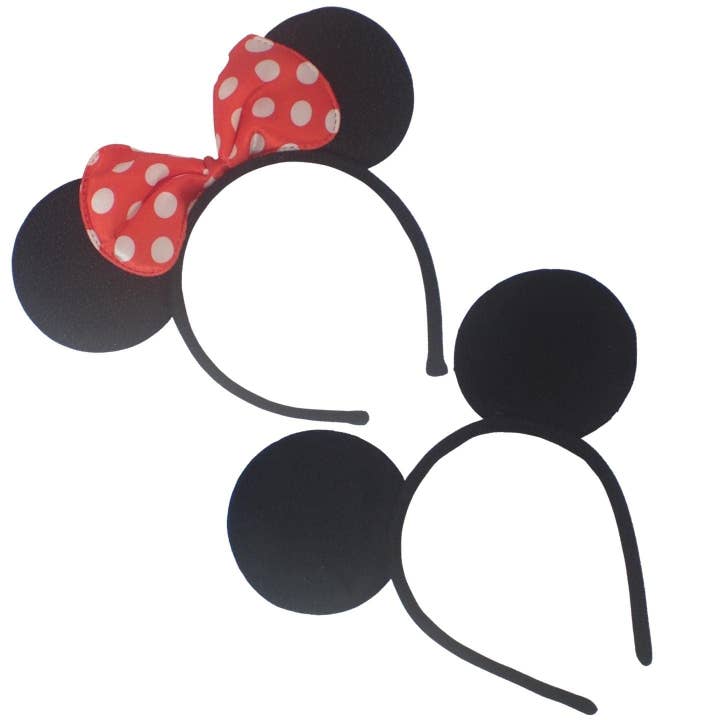 Topkids Accessories - Wholesale Fashion Headband - Kids - 2pcs Mouse Ears Adult Mouse Ears Headband Kids Mouse Ears Sparkly Mouse Headband Spotted Bow Sparkly Sequin Bow Mouse Ears For Kids, Adults5