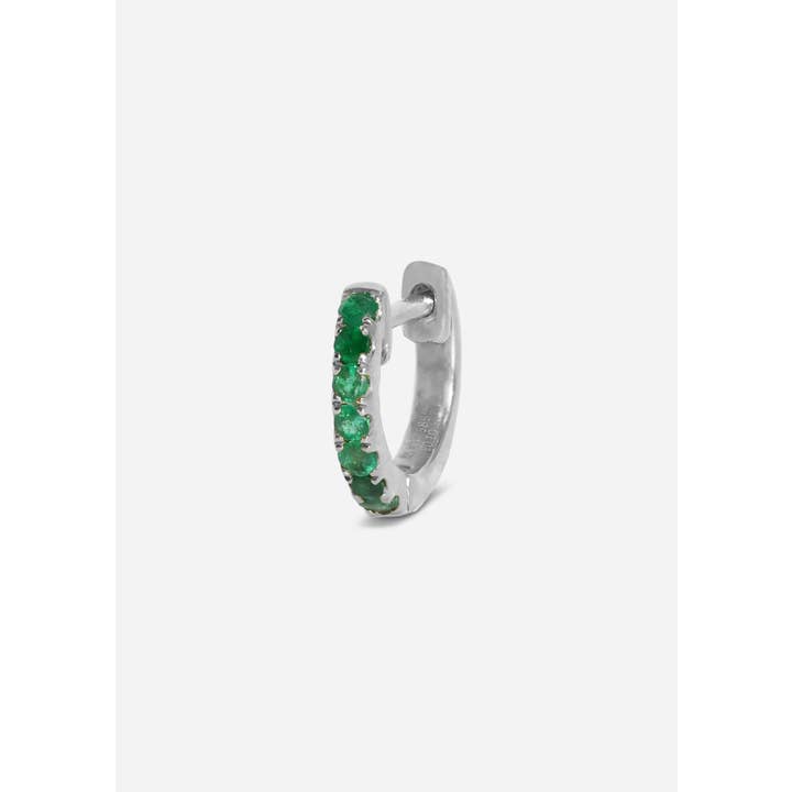 Porter Lyons - Wholesale Huggie Earrings - Medium Emerald Huggie Hoop | Single3