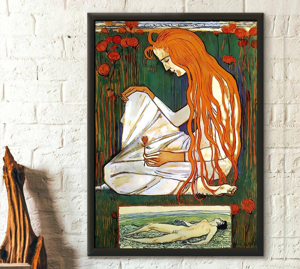Vintage Wall Graphics - Wholesale Poster - Ferdinand Hodler Dream 1897 Romantic Art Nouveau Poster0