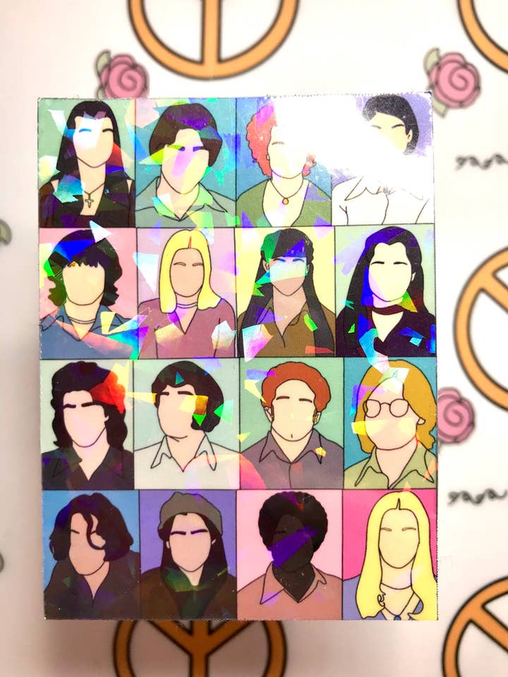 Holographic Dazed And Confused Yearbook Sticker for wholesale by Shimmer Me Stickers