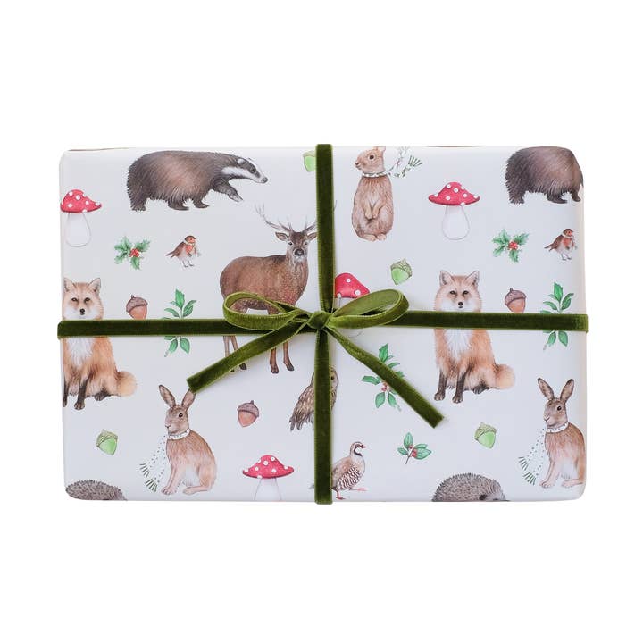 Woodland Animals Christmas Wrapping Paper for wholesale by Lottie Murphy