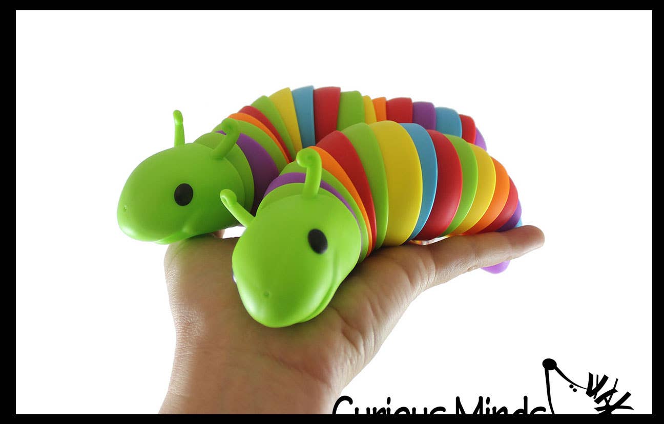 Curious Minds Toys - Venta al por mayor Pelota antiestrés - Niños - 1 Fidget Caterpillar, gran babosa articulada y móvil5