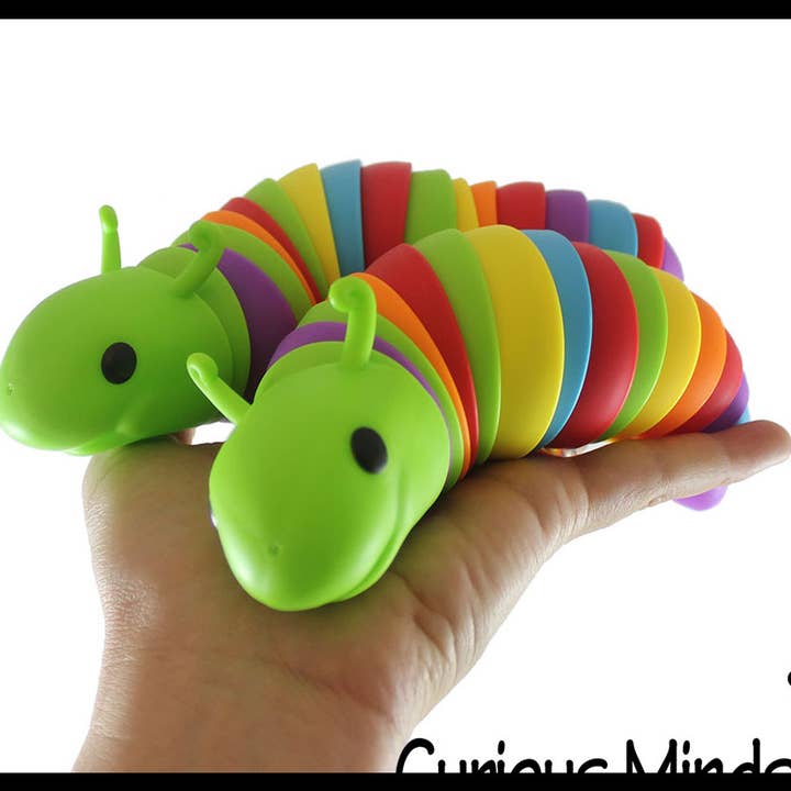 Curious Minds Toys - Vente Fidget/jouet anti-stress – enfant - 1 Fidget Caterpillar - Grande limace mobile articulée et articulée5