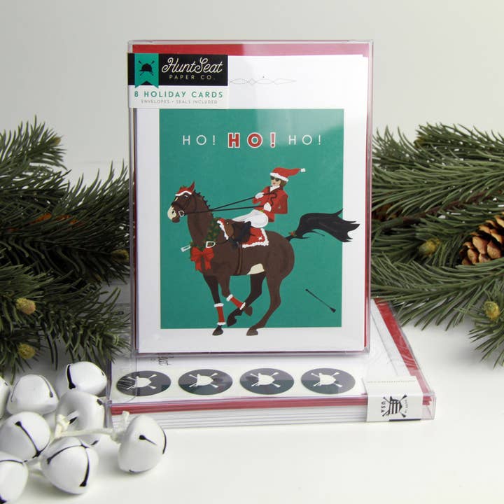 Hunt Seat Paper Co. - Wholesale Christmas Card - Ho! Ho! Ho! Equestrian Horse Christmas Card