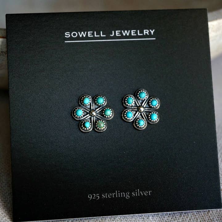 Sowell Jewelry - Wholesale Stud/Post Earrings - Turquoise Iris Stud Earrings2