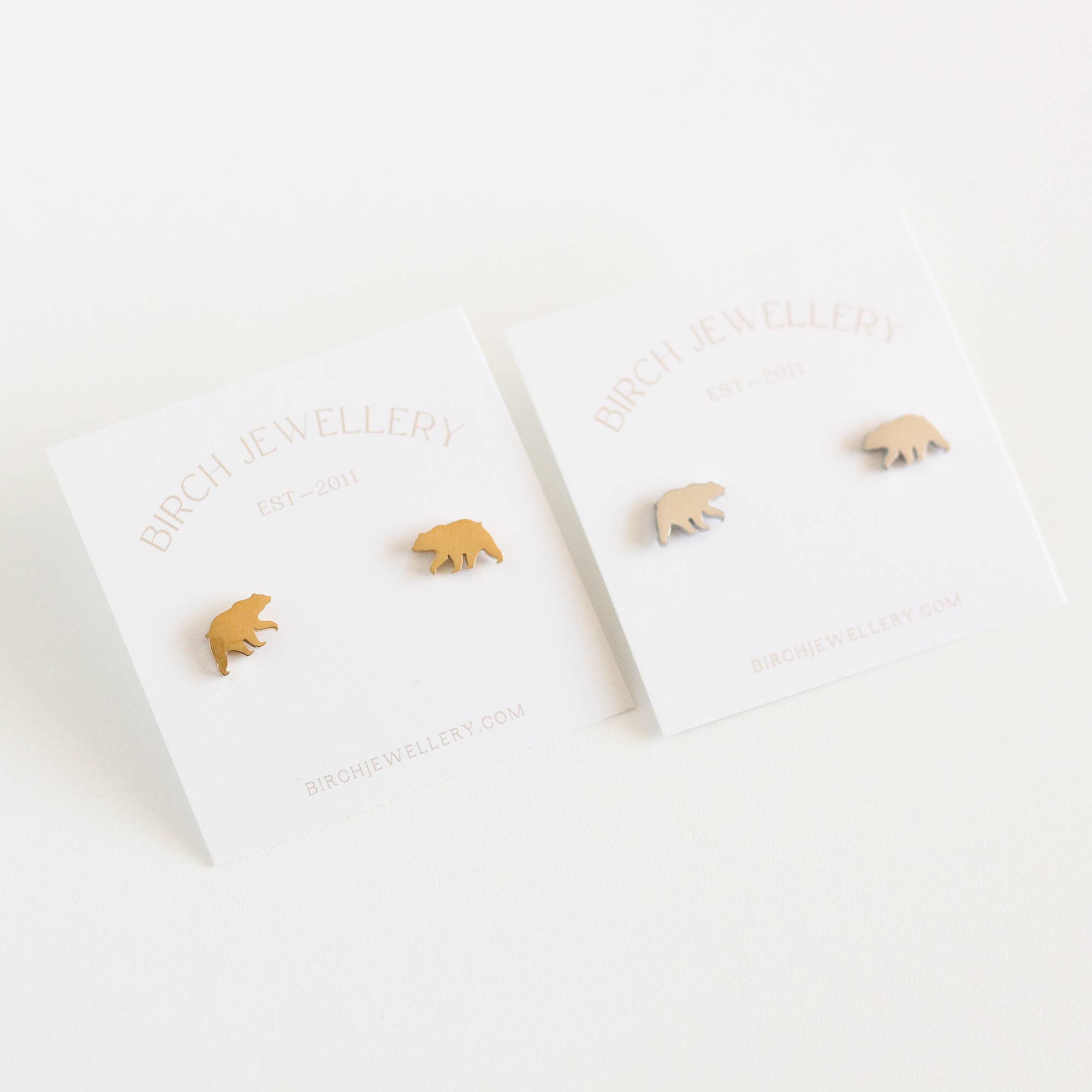 Birch Jewellery - Wholesale Stud/Post Earrings - Mini Bear Earrings (Gold)1