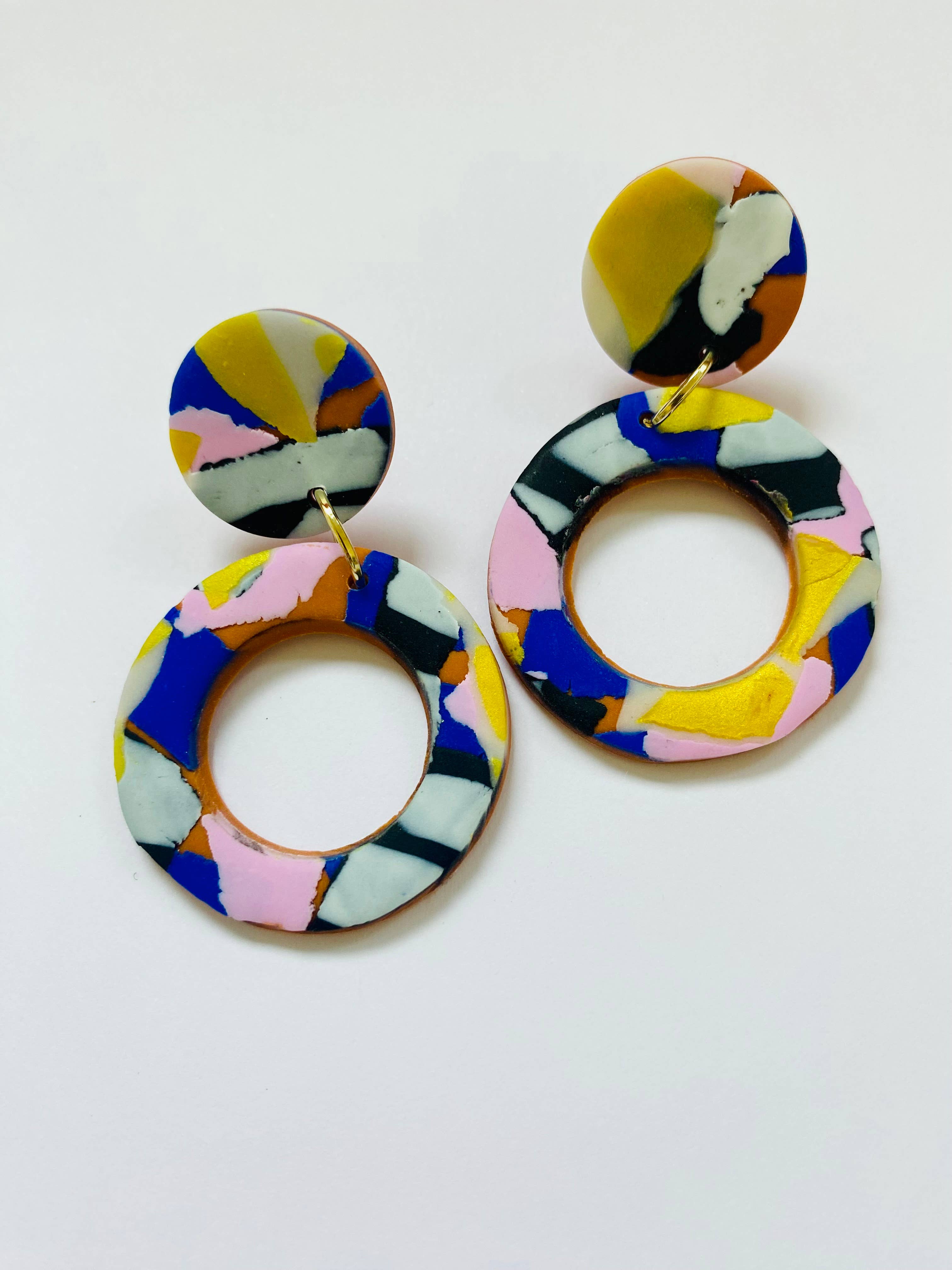 No Shrinking Violet - Wholesale Dangle Earrings - Landscape - Medium Hoop Earrings2