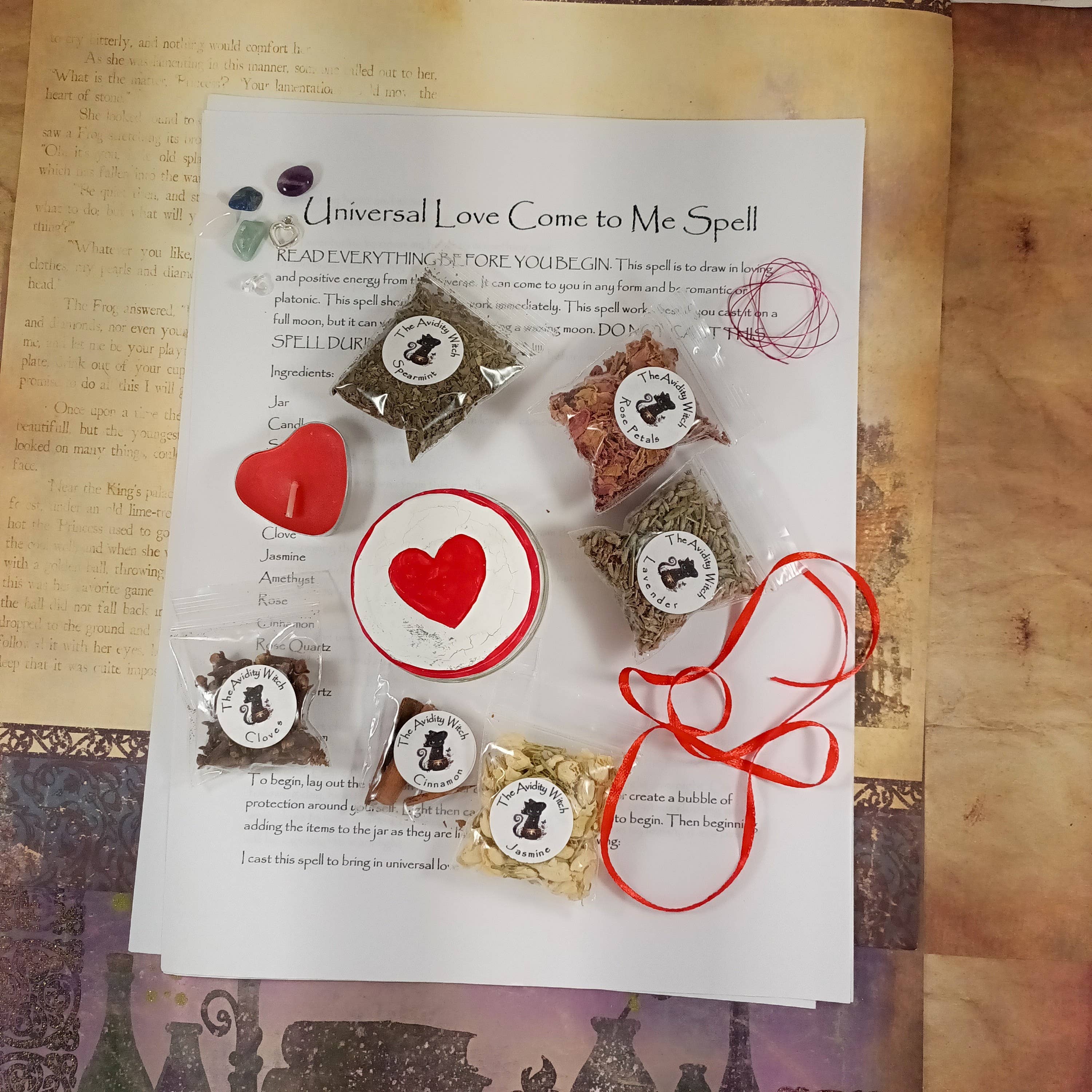 The Avidity Witch - Wholesale Meditation Supplies - Universal Love Come to Me Spell Kit2