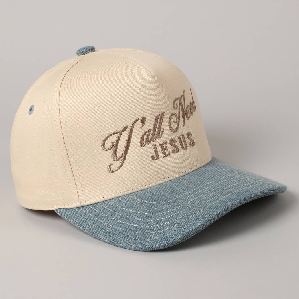 Fashion City - Wholesale Trucker Hat - Unisex - Y'all Need Jesus Lettering Embroidered Trucker Hat9