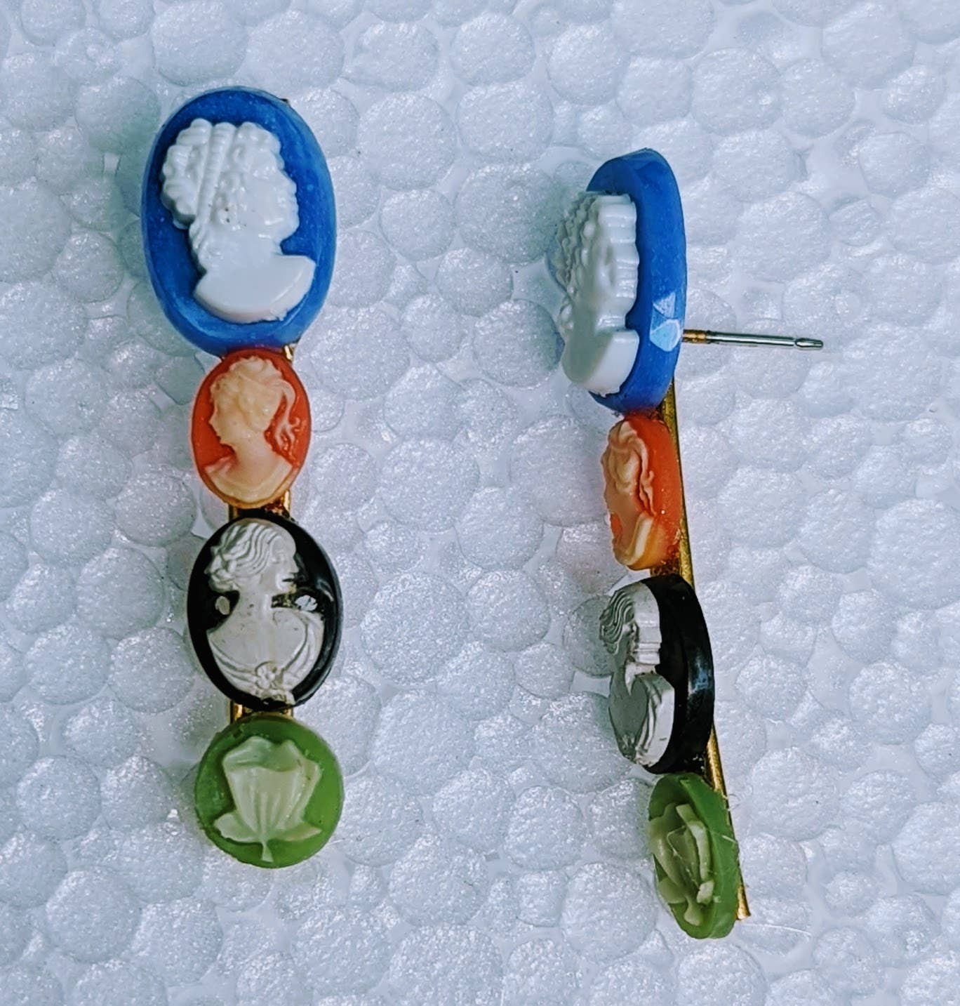 Gay Isber Designs - Wholesale Stud/Post Earrings - Vintage Small Cameos Earrings from Sisters Collection9