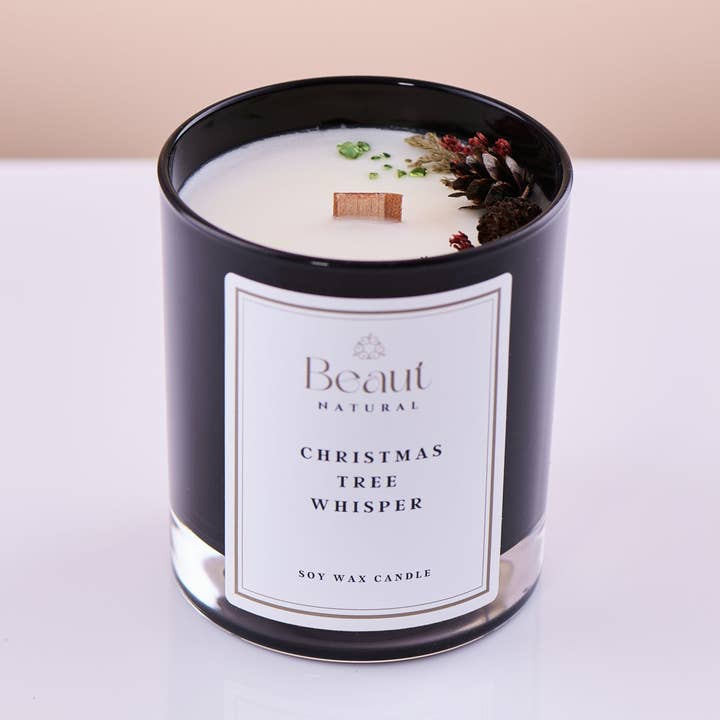 Kerstboom Whisper Sojakaars in de glazen container voor wholesale door Beaut natural