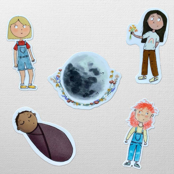Character Sticker Set for wholesale by Mother Moon by Bonnie Baumgartner