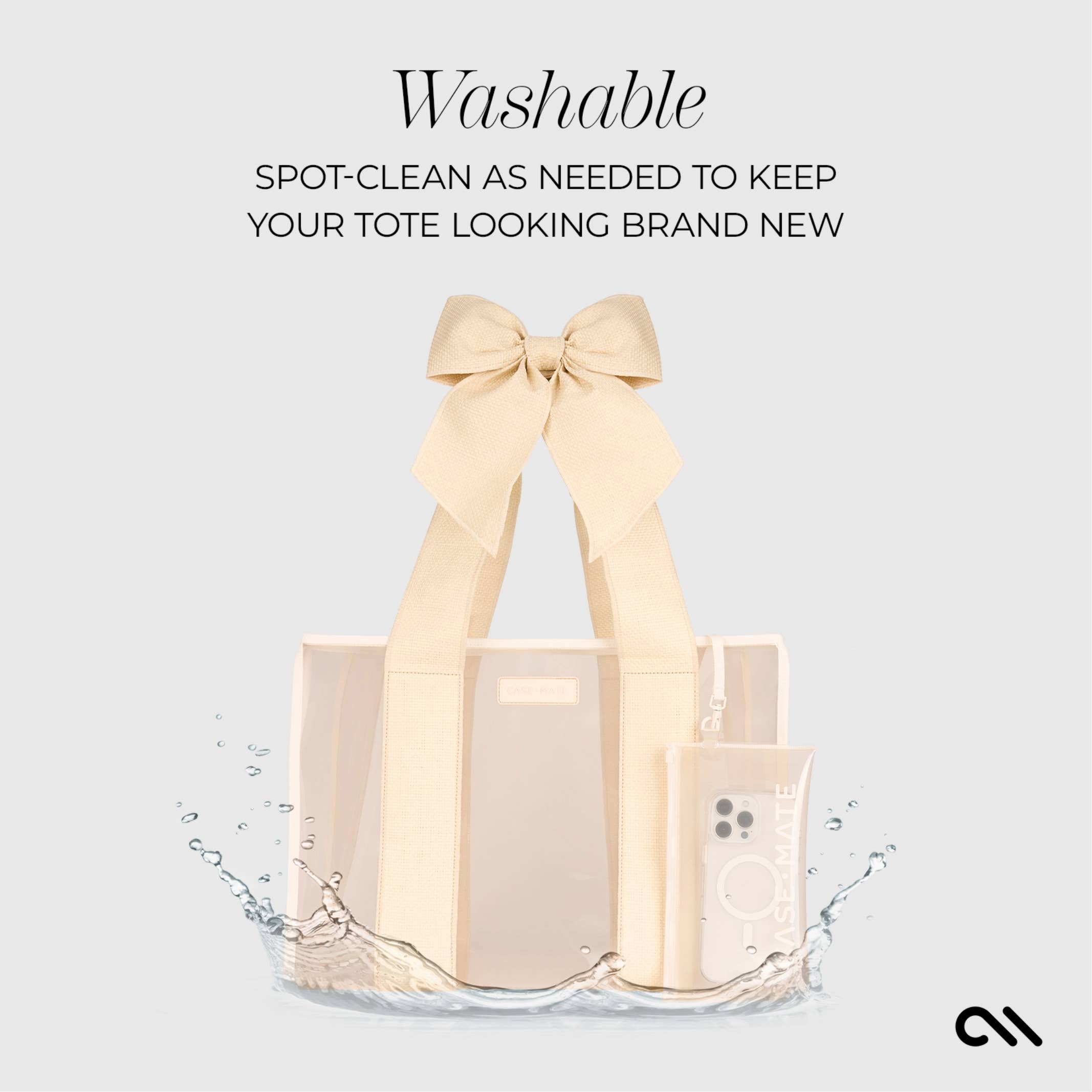 Case-Mate - Wholesale Tote Bag - Women's - Case-Mate Ecru Raffia Bow Jelly Tote Bag8